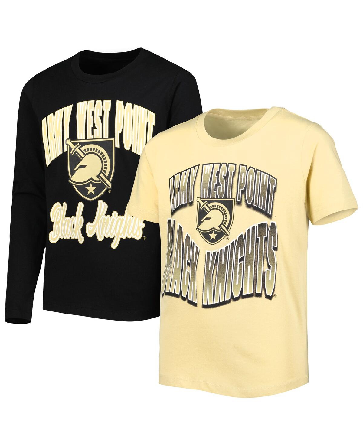 Shop Outerstuff Big Boys Black, Gold Army Black Knights Game Day T-shirt Combo Pack In Black,gold