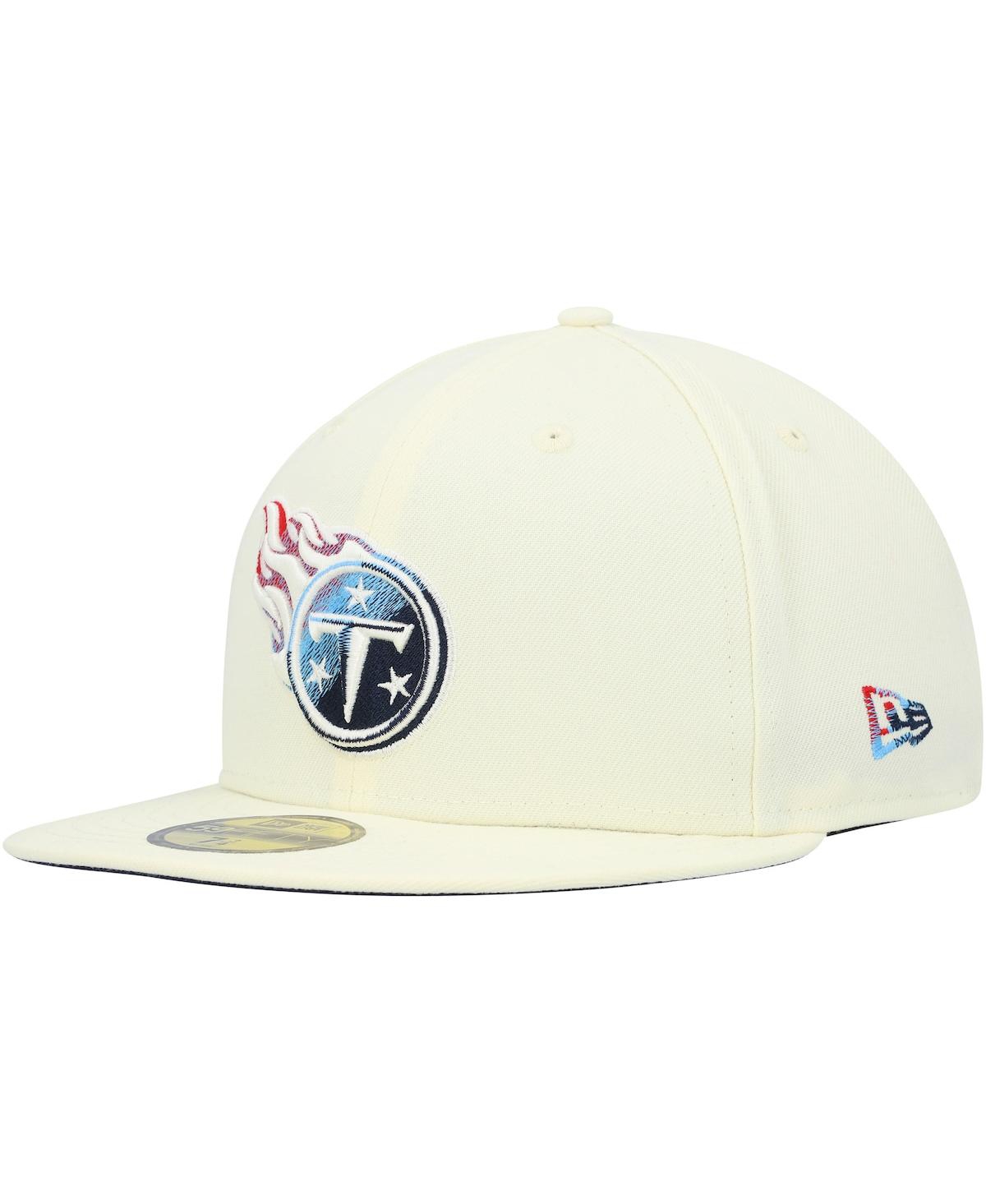 Men's New EraTennessee Titans Chrome Color Dim 59FIFTY Fitted Hat - Cream