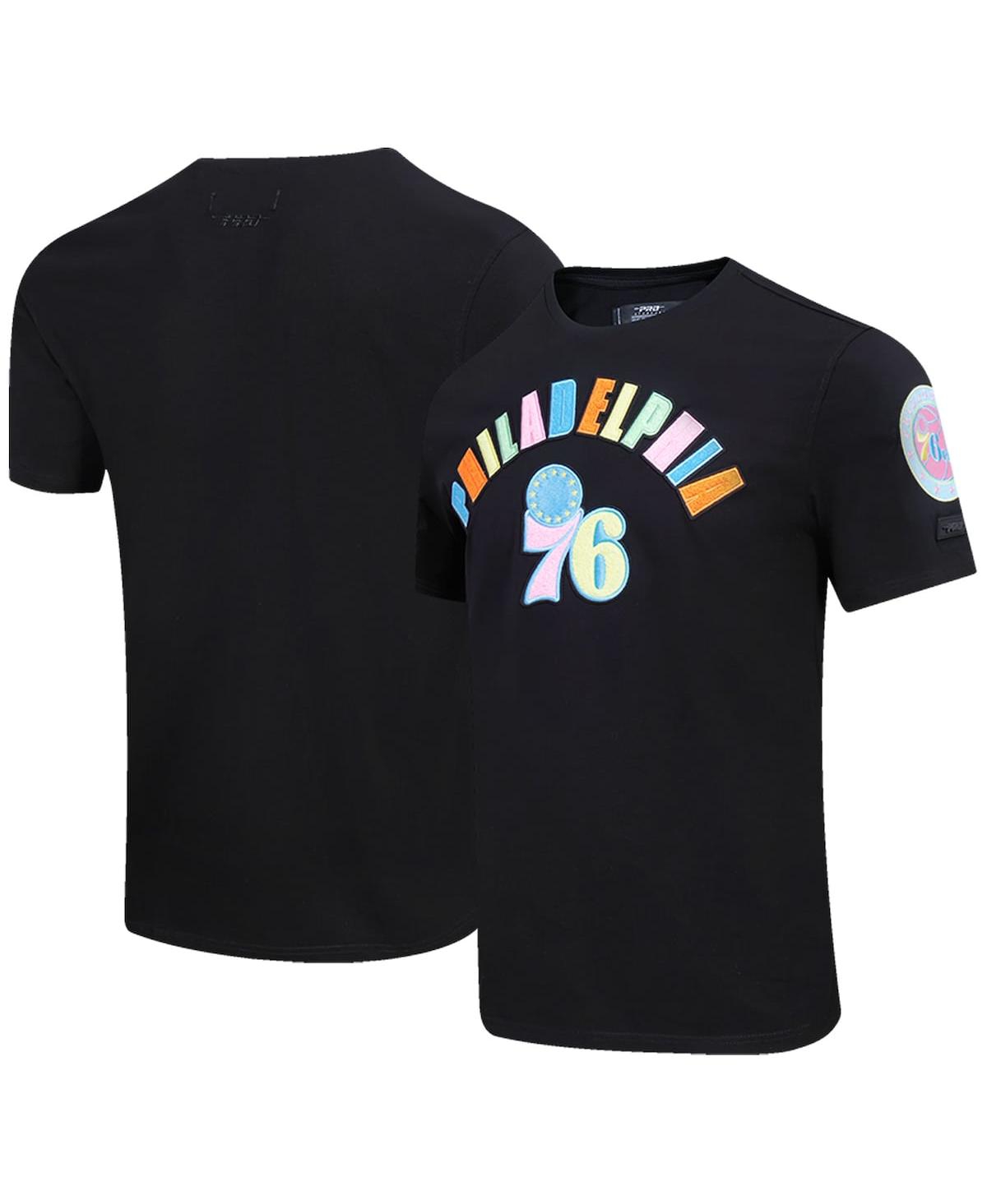 Pro Standard Men's  Black Philadelphia 76ers Washed Neon T-shirt