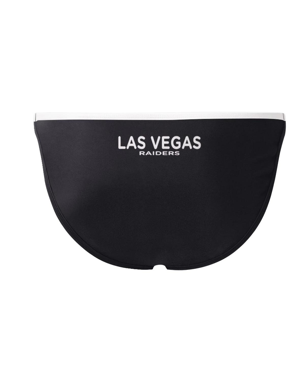 G-III 4HER BY CARL BANKS WOMEN'S G-III 4HER BY CARL BANKS BLACK LAS VEGAS RAIDERS PLAY ACTION BIKINI BOTTOM 