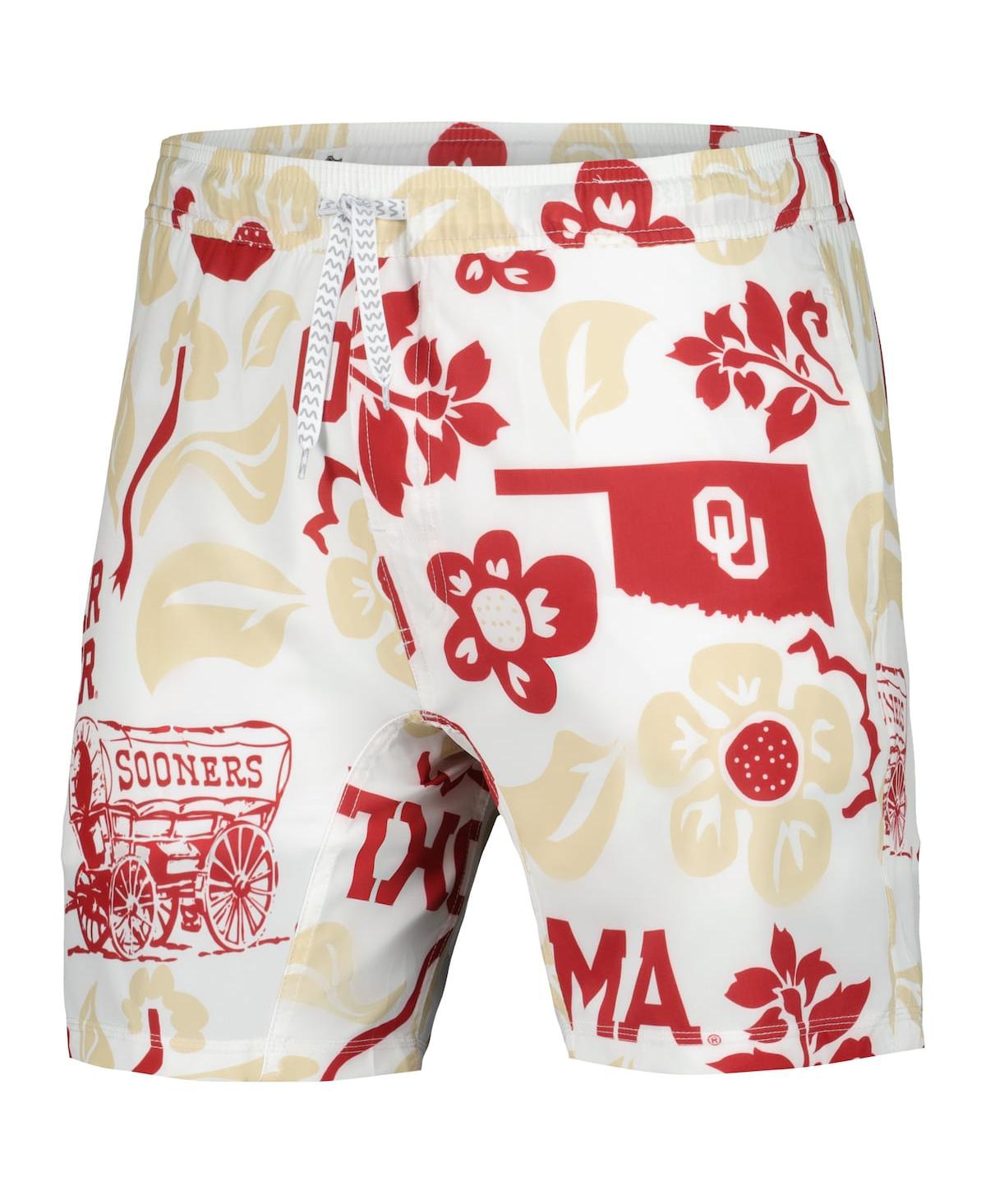 Shop Wes & Willy Men's  White Oklahoma Sooners Tech Swimming Trunks