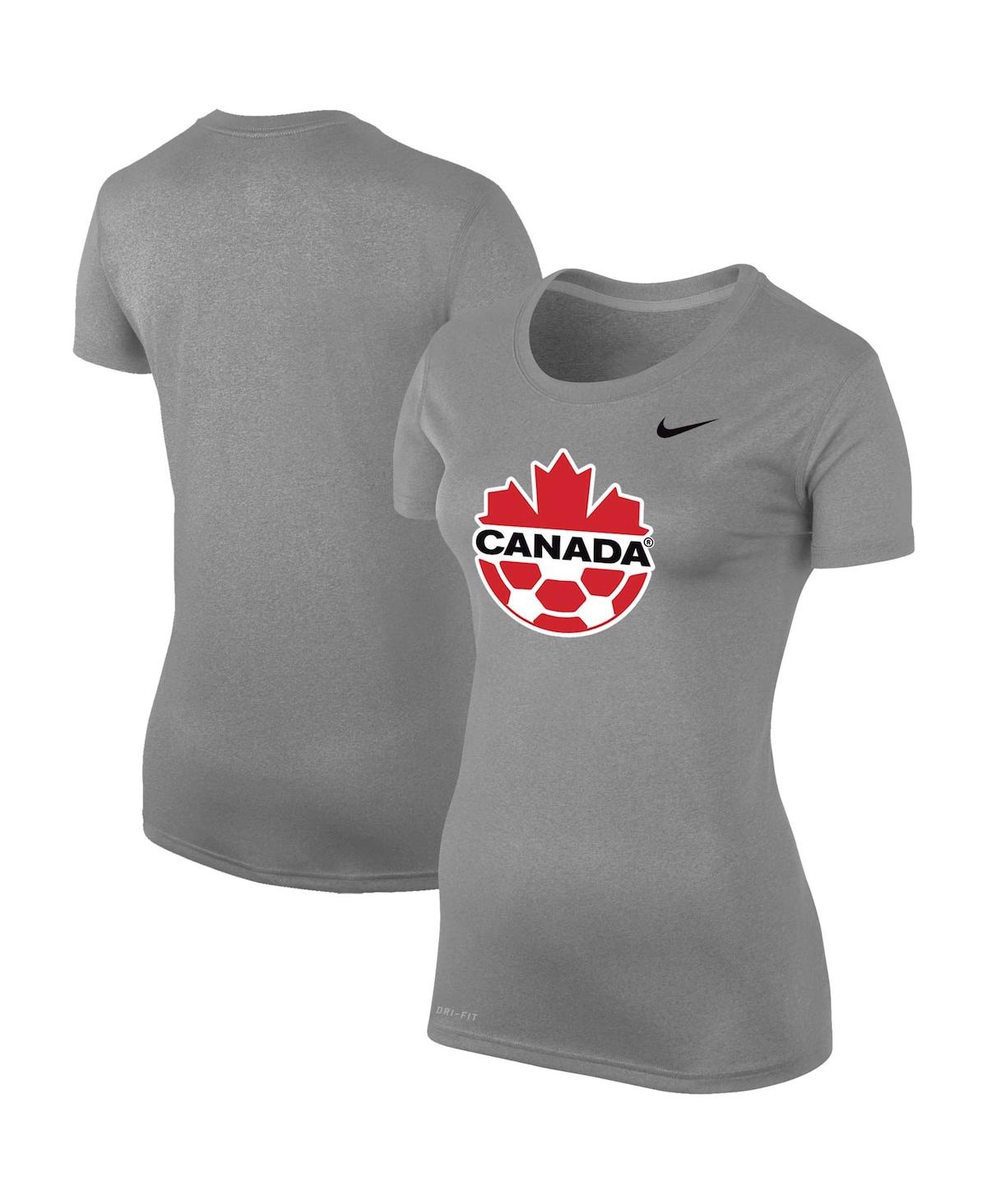 Nike Women's  Heather Gray Canada Soccer Legend Performance T-shirt In Heather Gray