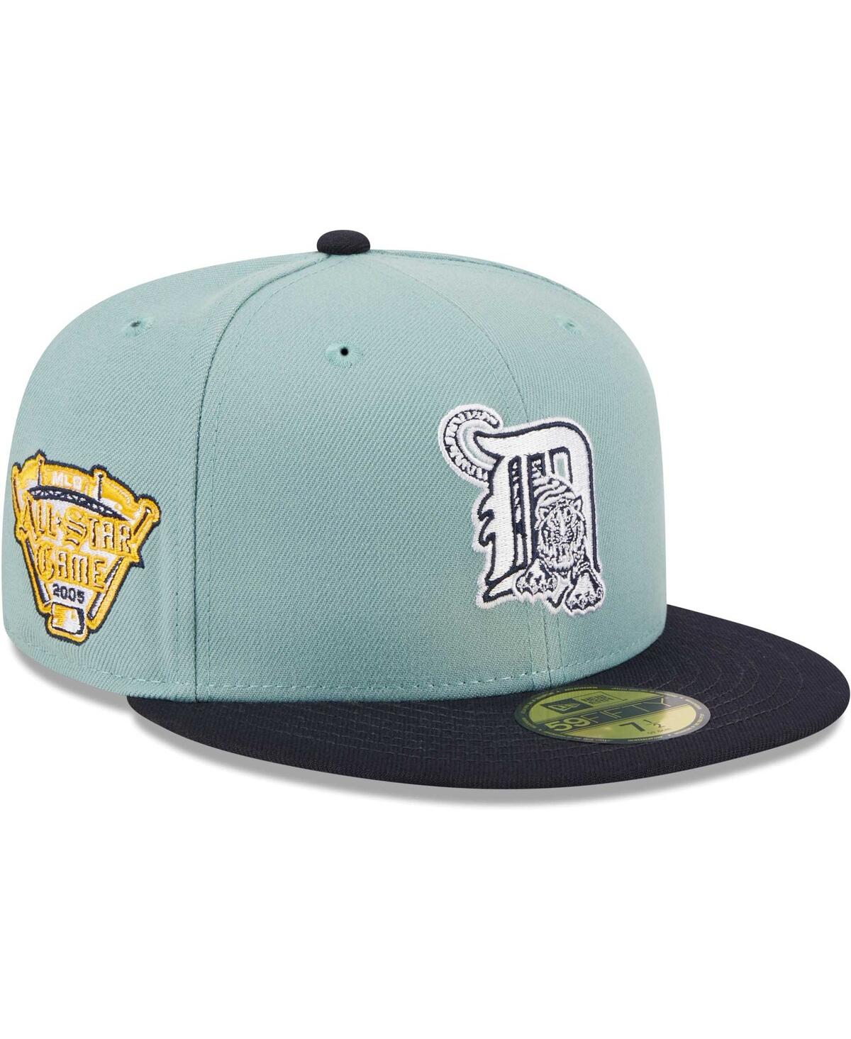 New Era Men's  Light Blue, Navy Detroit Tigers Beach Kiss 59fifty Fitted Hat In Light Blue,navy