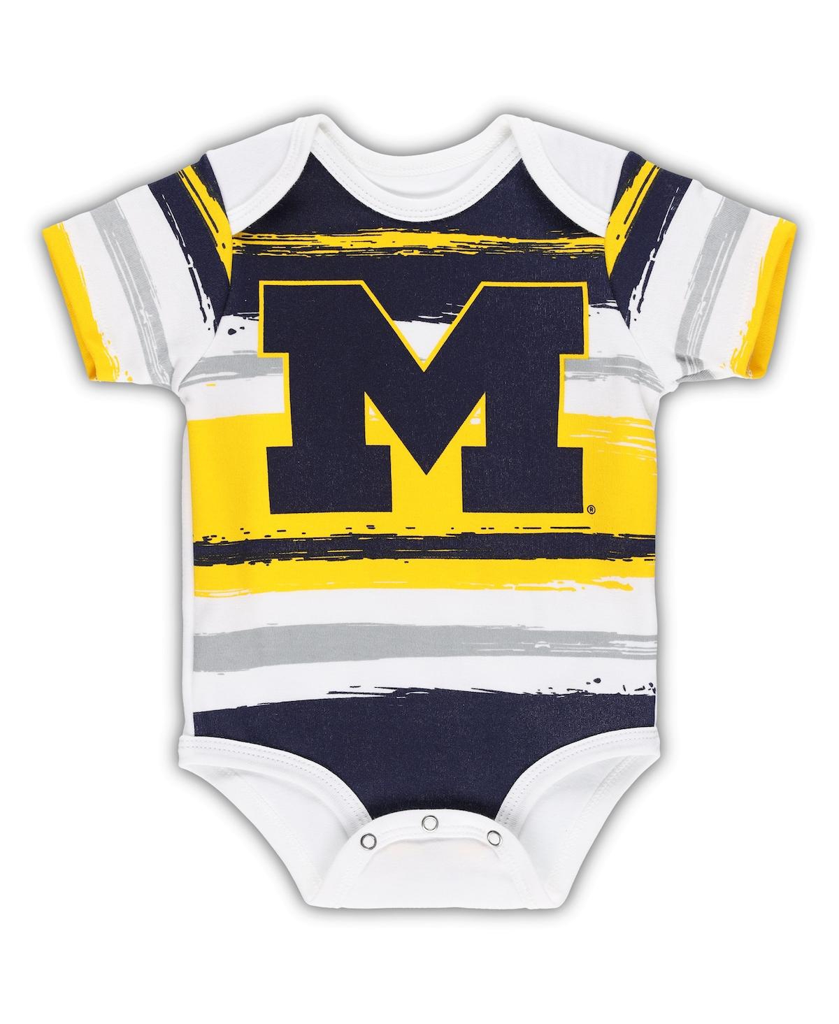 Outerstuff Babies' Newborn And Infant Boys And Girls White Michigan Wolverines Team Favorite Bodysuit