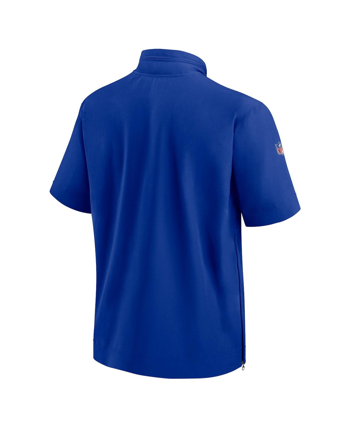 Men's NikeBuffalo Bills Sideline Coach Short Sleeve Hoodie Quarter-Zip Jacket - Royal