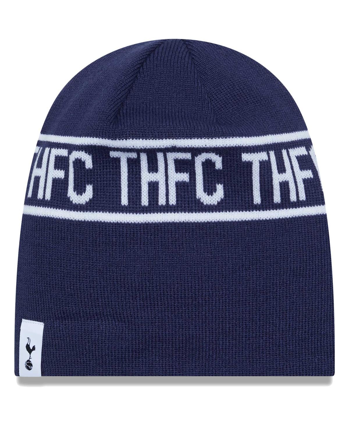 New Era Men's  Navy Tottenham Hotspur Wordmark Skull Knit Hat