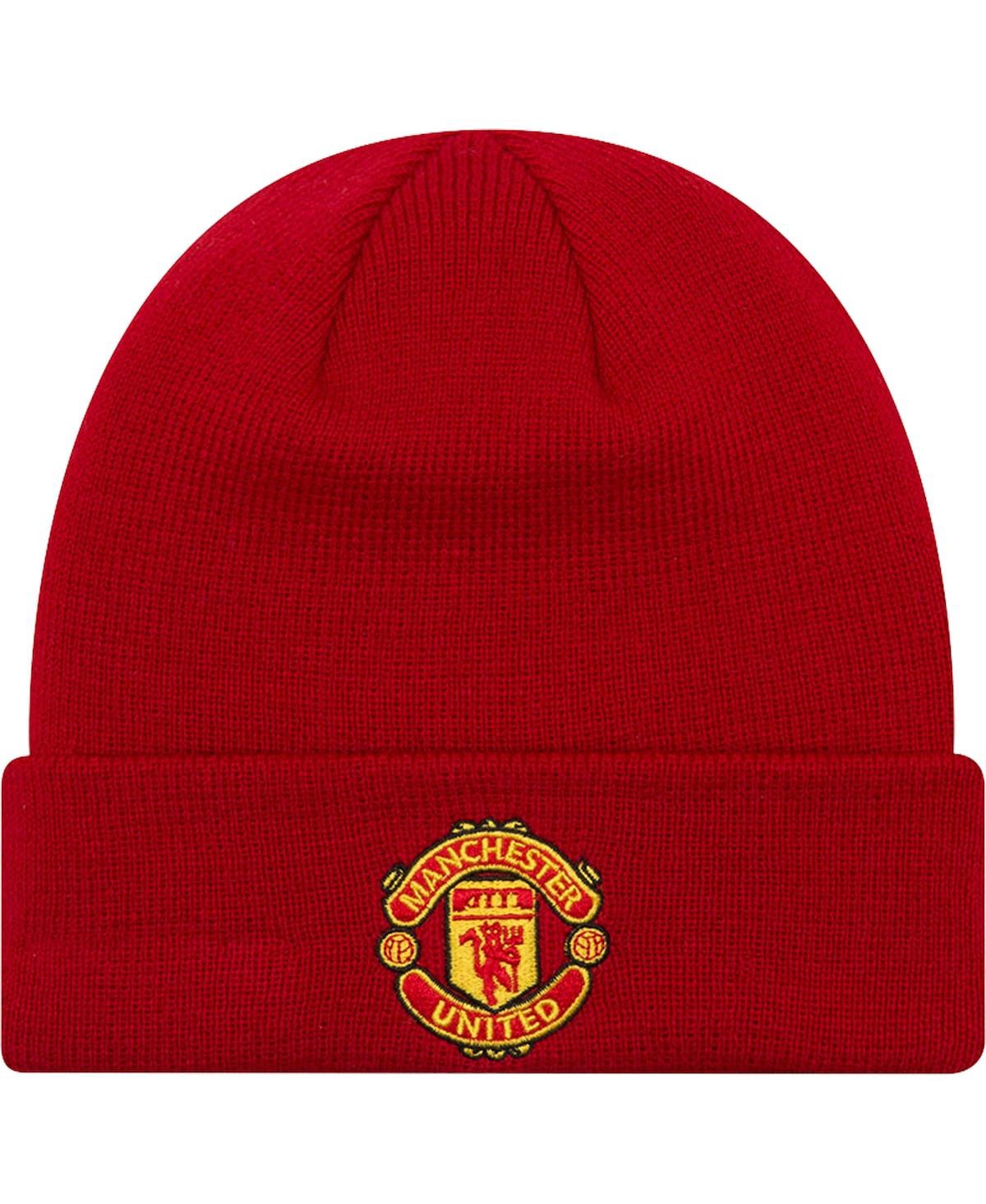 Shop New Era Big Boys  Red Manchester United Essential Cuffed Knit Hat