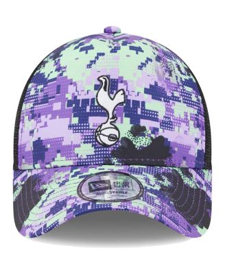 Men's Tottenham Hotspur Black Glitch All Over Print E-Frame Trucker Adjustable Hat