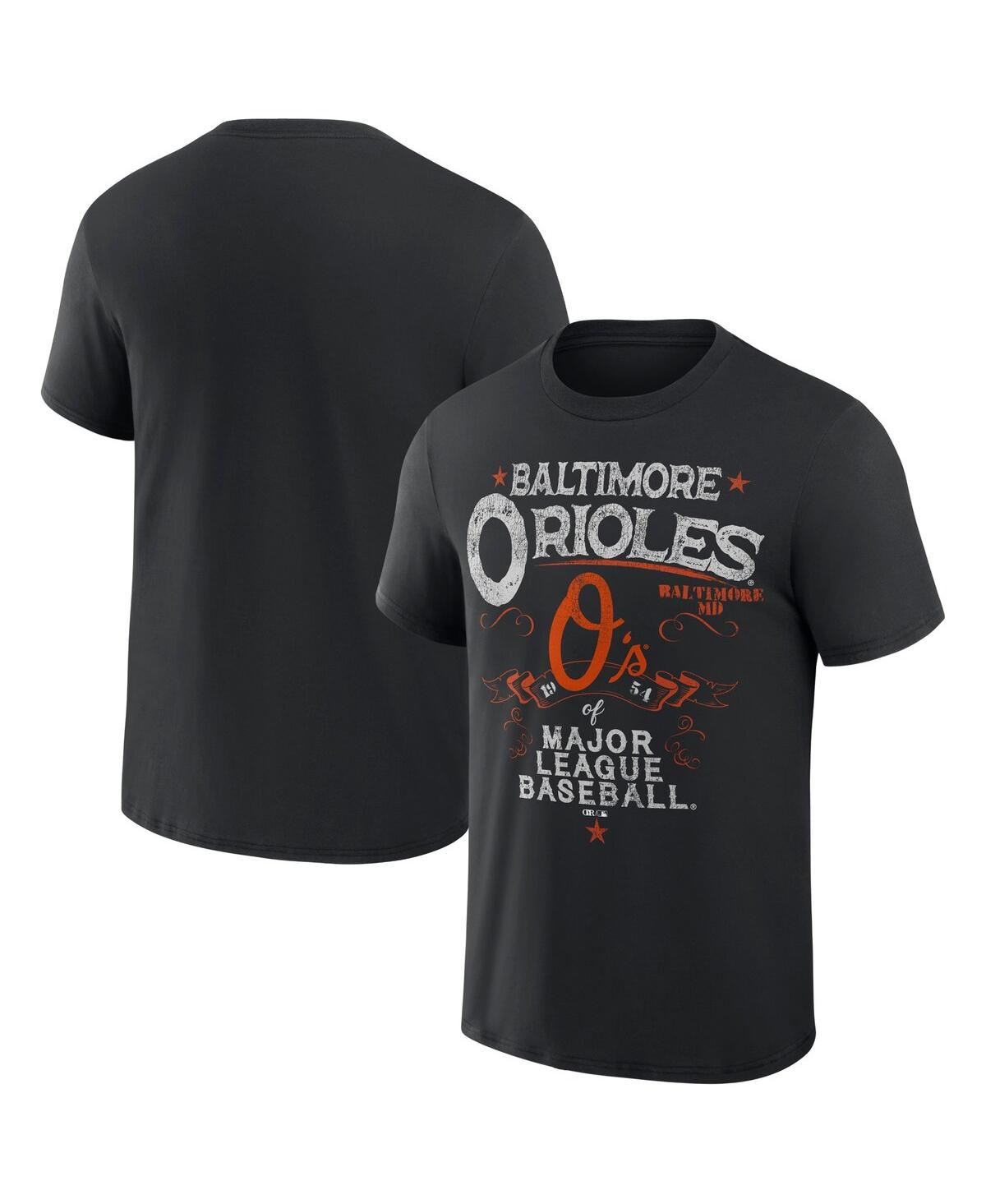 Fanatics Men's Darius Rucker Collection By  Black Baltimore Orioles Beach Splatter T-shirt