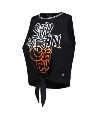 Women's Black San Francisco Giants Twisted Tie Front Tank Top