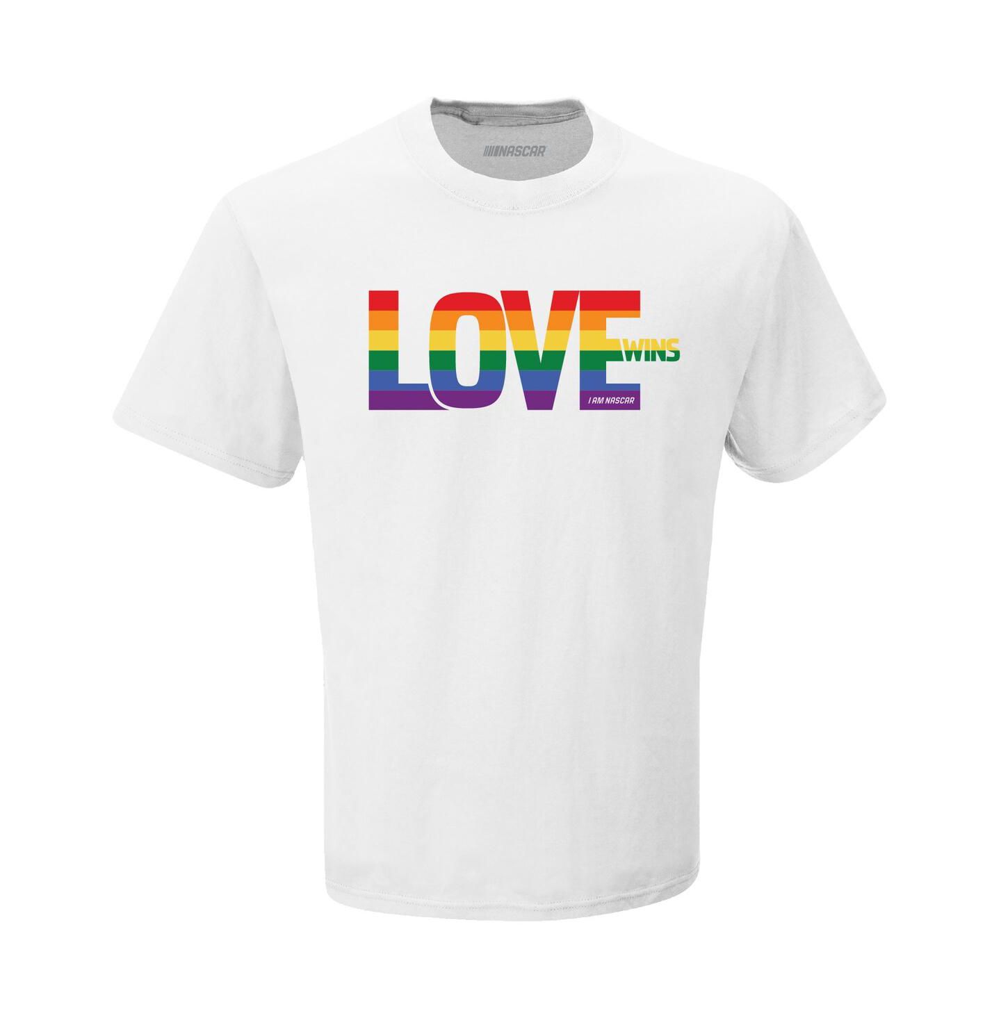 Мужская футболка Checkered Flag Sports White NASCAR Love Wins — фото 3
