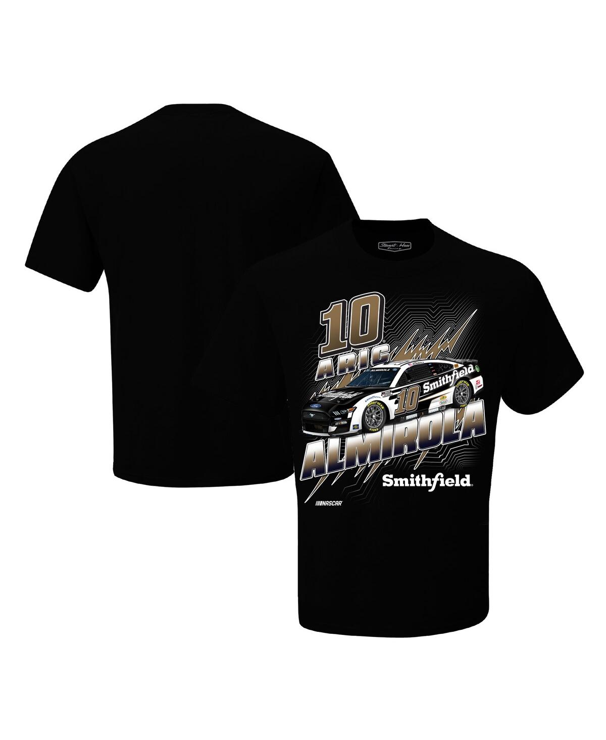 Stewart-haas Racing Team Collection Men's  Black Aric Almirola Smithfield Groove T-shirt