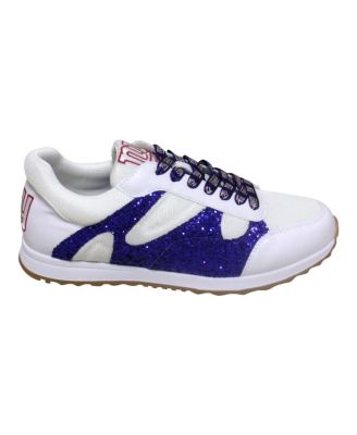 Women's White New York Giants Glitter Sneakers