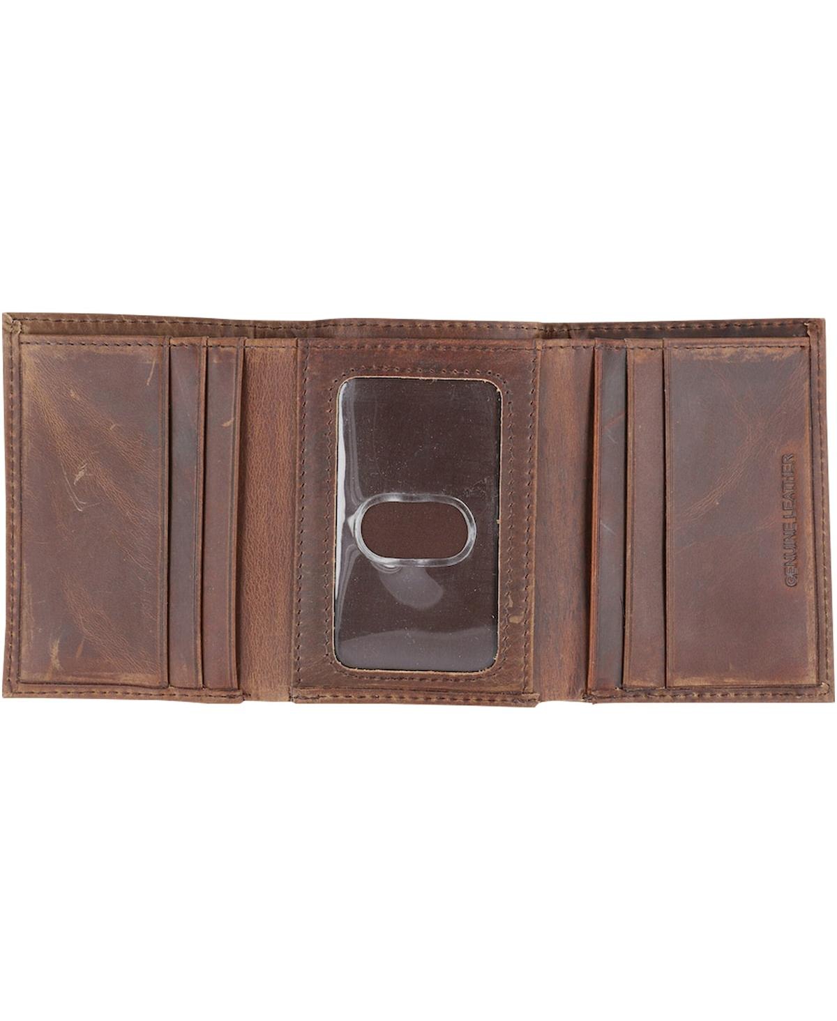 Shop Evergreen Enterprises Men's Los Angeles Chargers Leather Team Tri-fold Wallet In Brown
