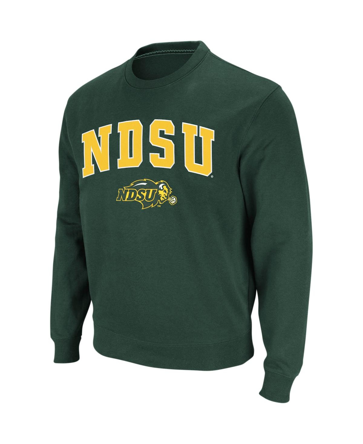 Shop Colosseum Men's  Green Ndsu Bison Arch & Logo Crew Neck Sweatshirt