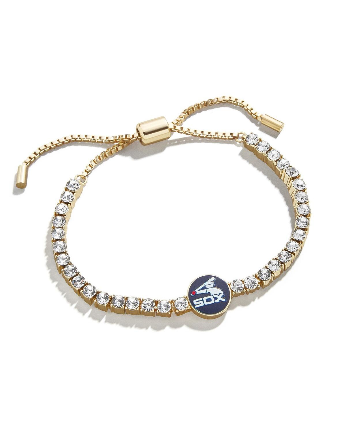 Shop Baublebar Women's  Chicago White Sox Pull-tie Tennis Bracelet In Gold-tone