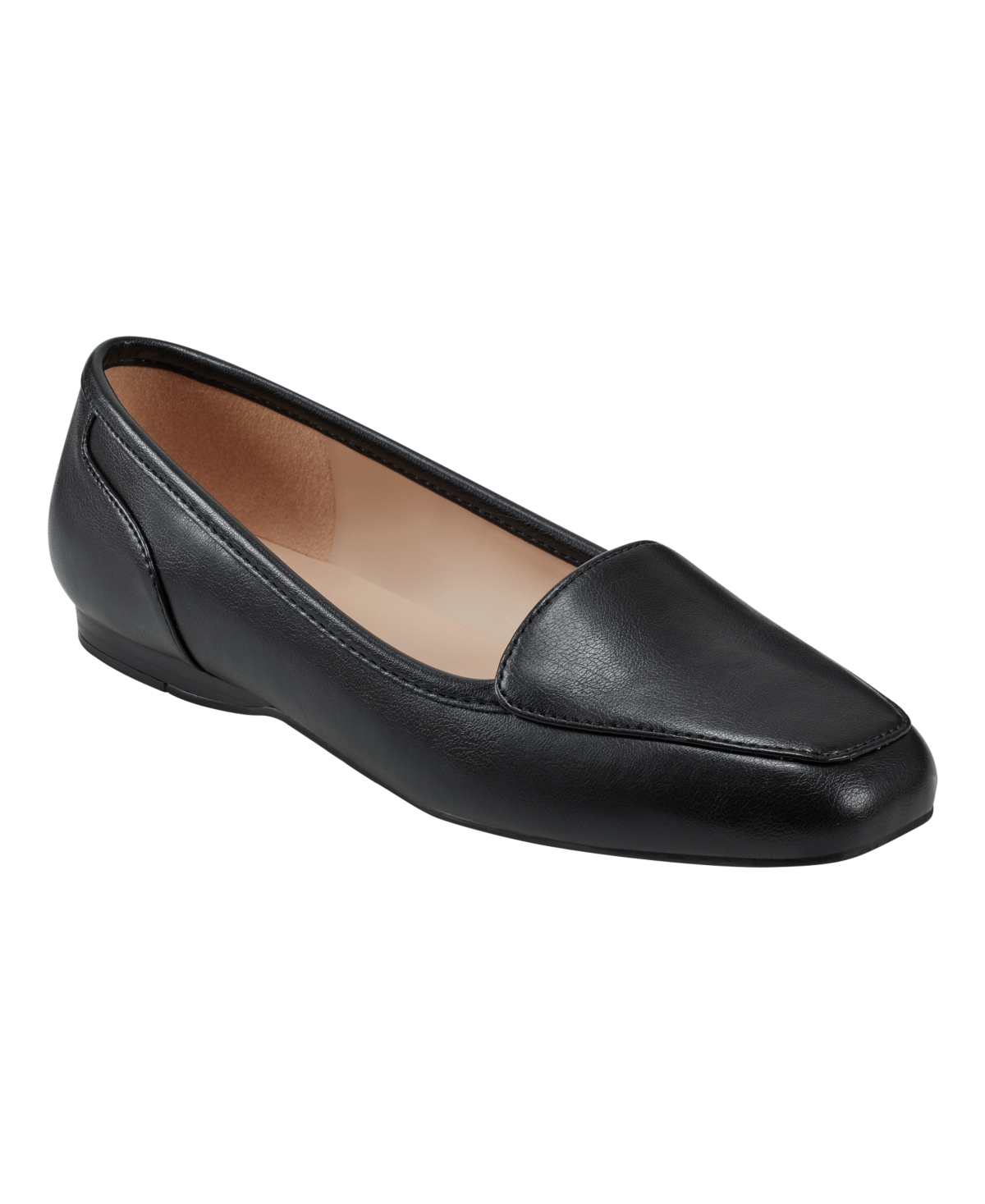 Shop Bandolino Women's Liberty Square Toe Slip On Loafers In Black- Faux Leather