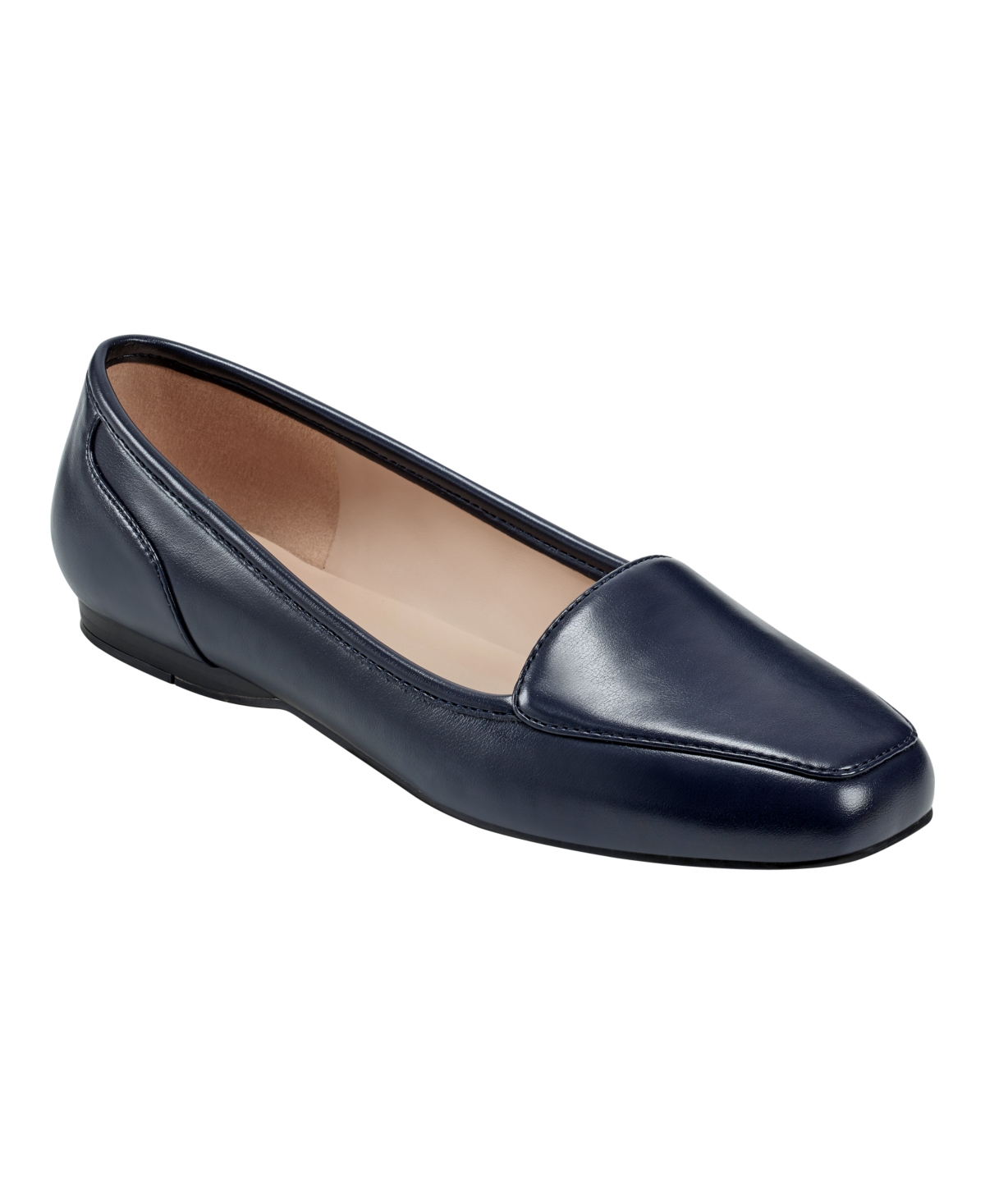 Women's Liberty Square Toe Slip on Loafers - Navy- Faux Leather