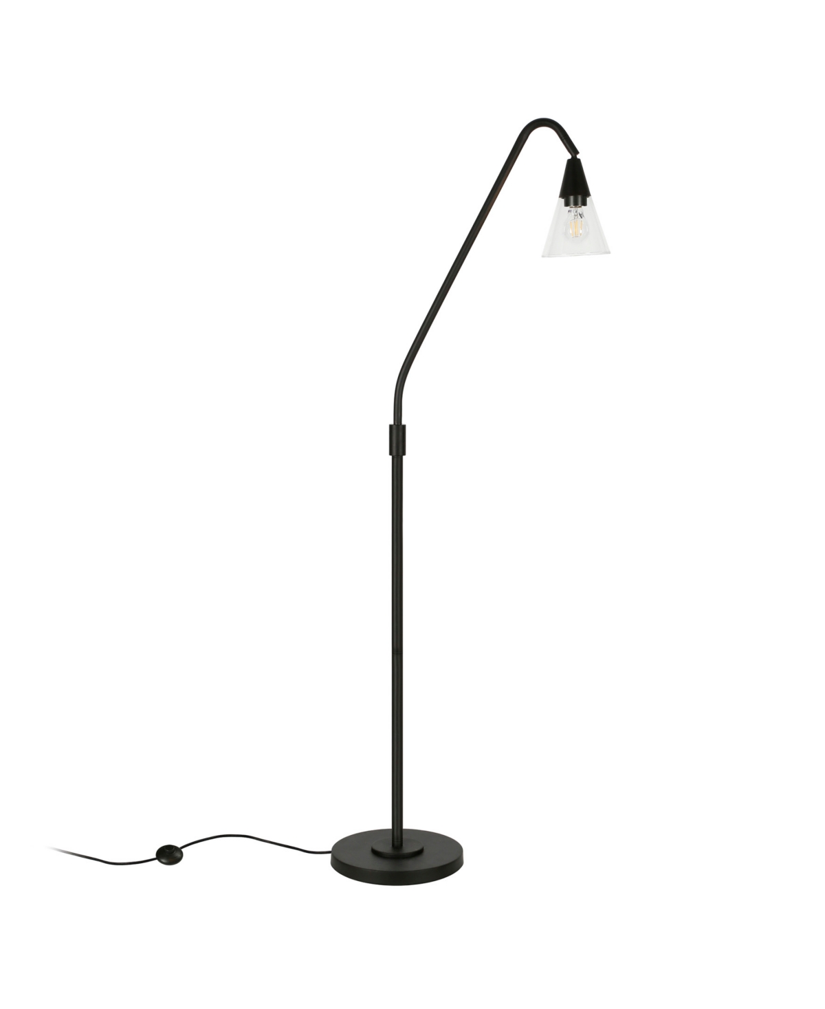 Hudson & Canal Challice 65" Glass Shade Arc Floor Lamp In Blackened Bronze
