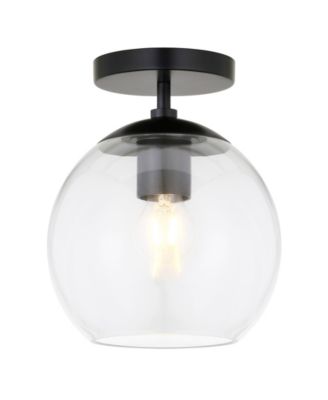 Bartlett 9" Glass Shade Wide Semi Flush Mount