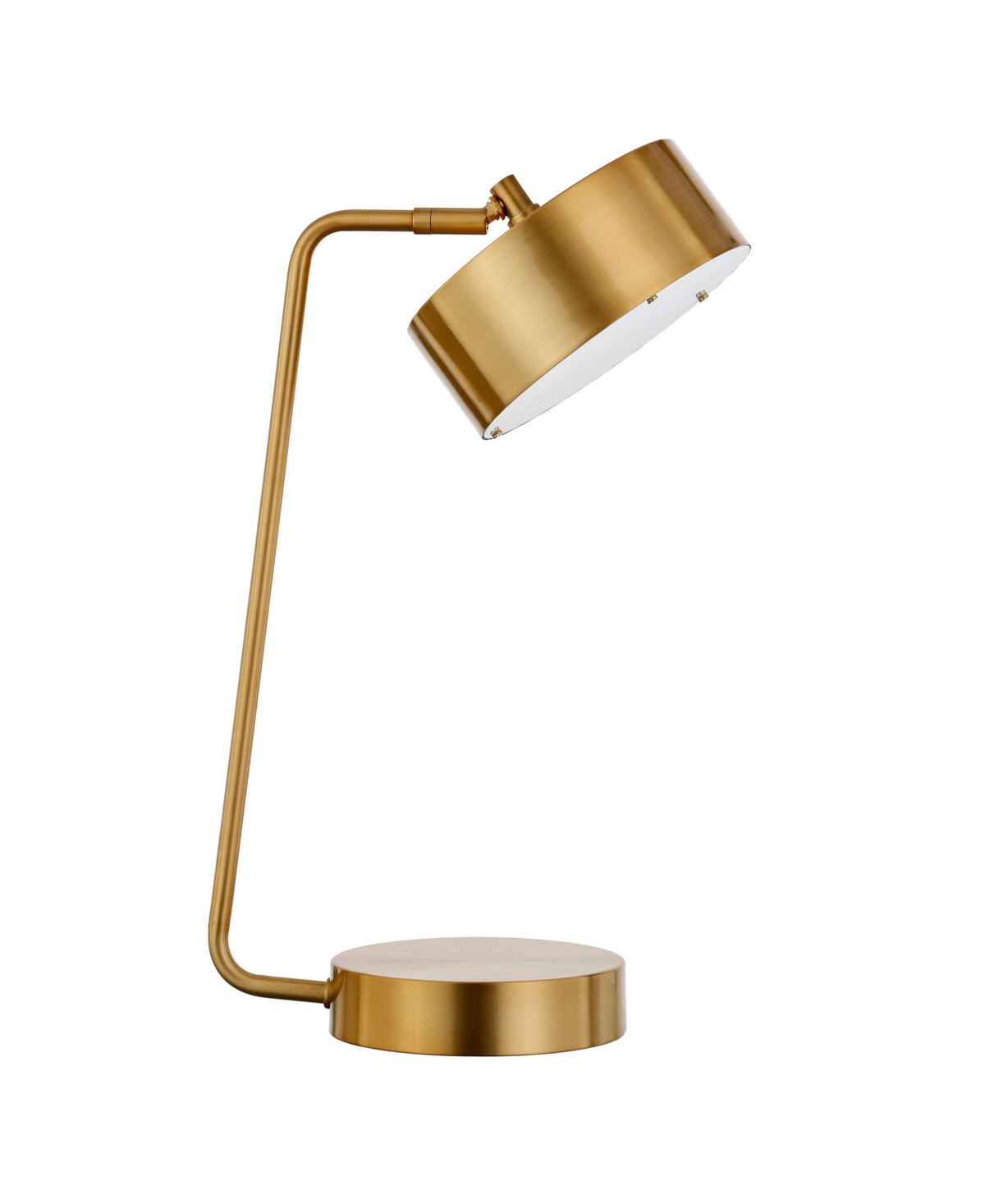 Hudson & Canal Bradburn 18.5" Metal Shade Tall Integrated Led Table Lamp In Brass