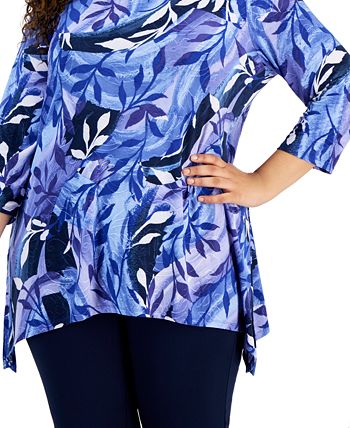 JM Collection Plus Size Solid Swing Top, Created for Macy's