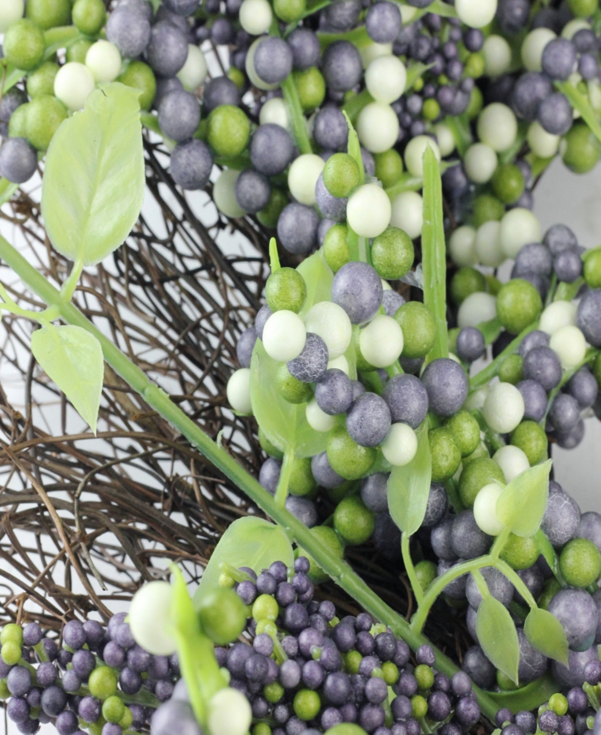 Mini Berry Artificial Thanksgiving Wreath Unlit - Purple