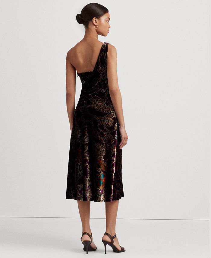 Lauren Ralph Lauren Women's One-Shoulder Velvet Dress - Macy's