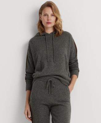 Lauren Ralph Lauren - Women's Faux Suede–Trim Wool-Cashmere Hoodie