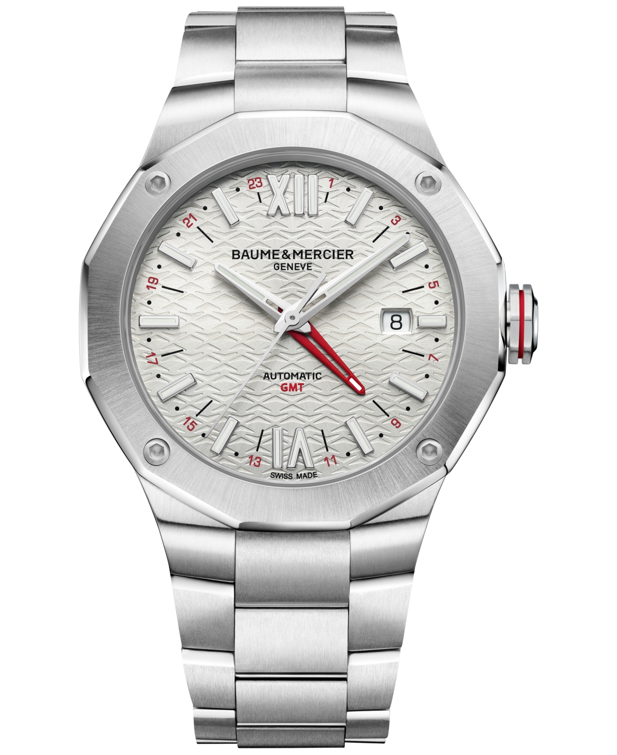 Baume & Mercier Men's Swiss Automatic Riviera Stainless Steel Bracelet Watch 42mm In Silver