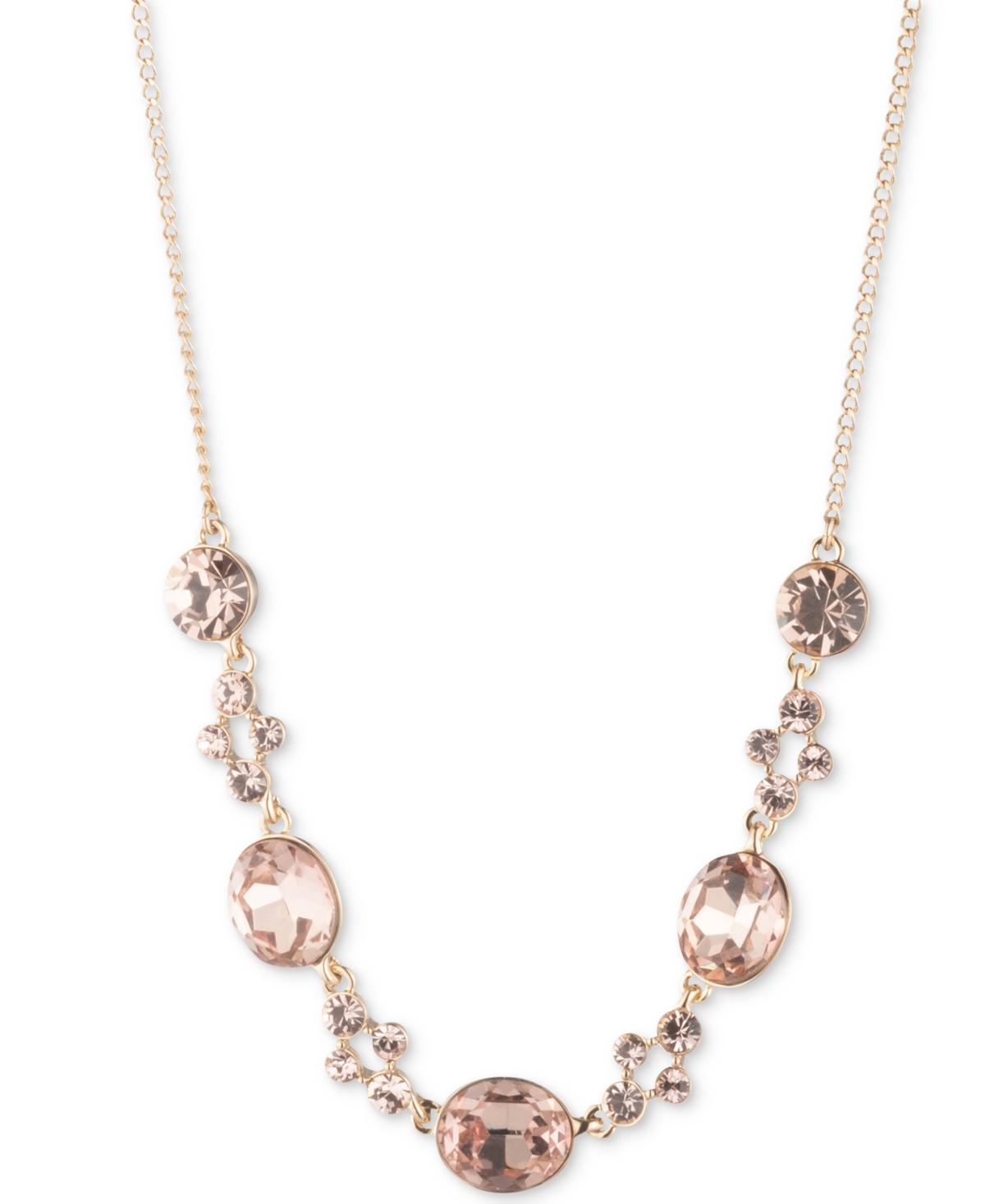 Givenchy Gold tone Crystal Statement Necklace 16