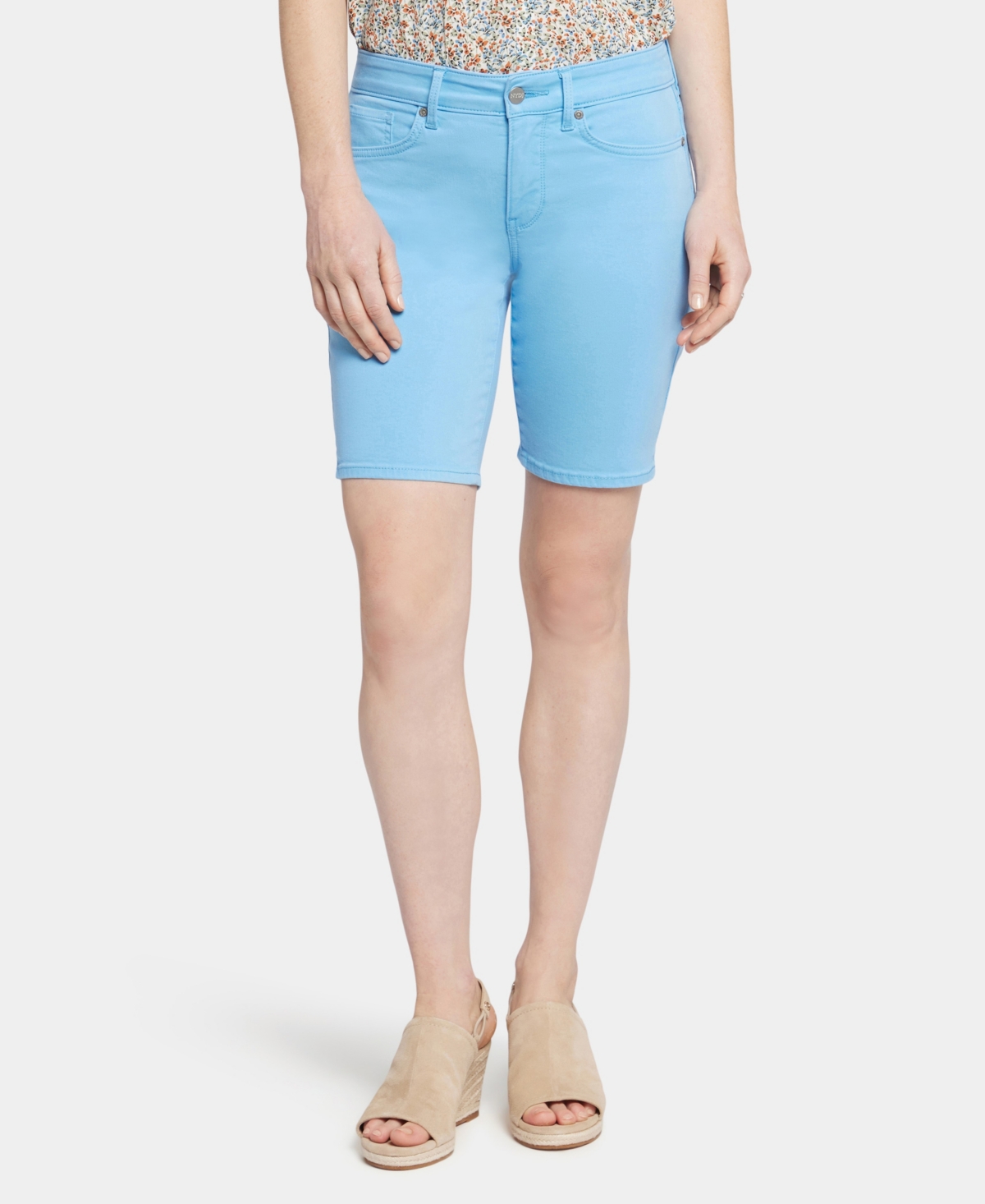 Shop Nydj Women's Ella Denim Shorts In Bluebell