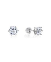 A&M 14K Yellow Gold 7mm Square Cubic Zirconia Stud Earrings