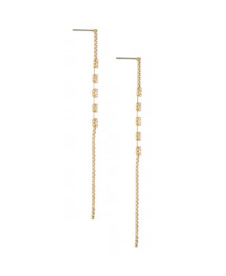 On The Line 18K Gold Plated Linear Earrings