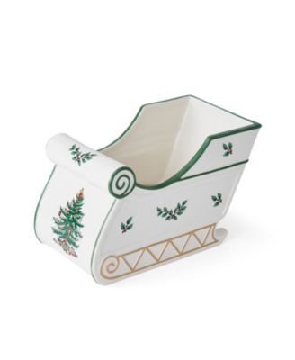 Christmas Tree Figural Sleigh Centerpiece