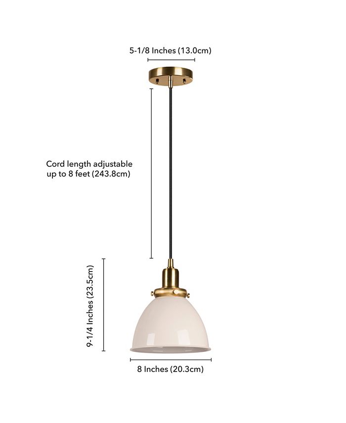Hudson & Canal Madison 8 Metal Shade Wide Pendant - White