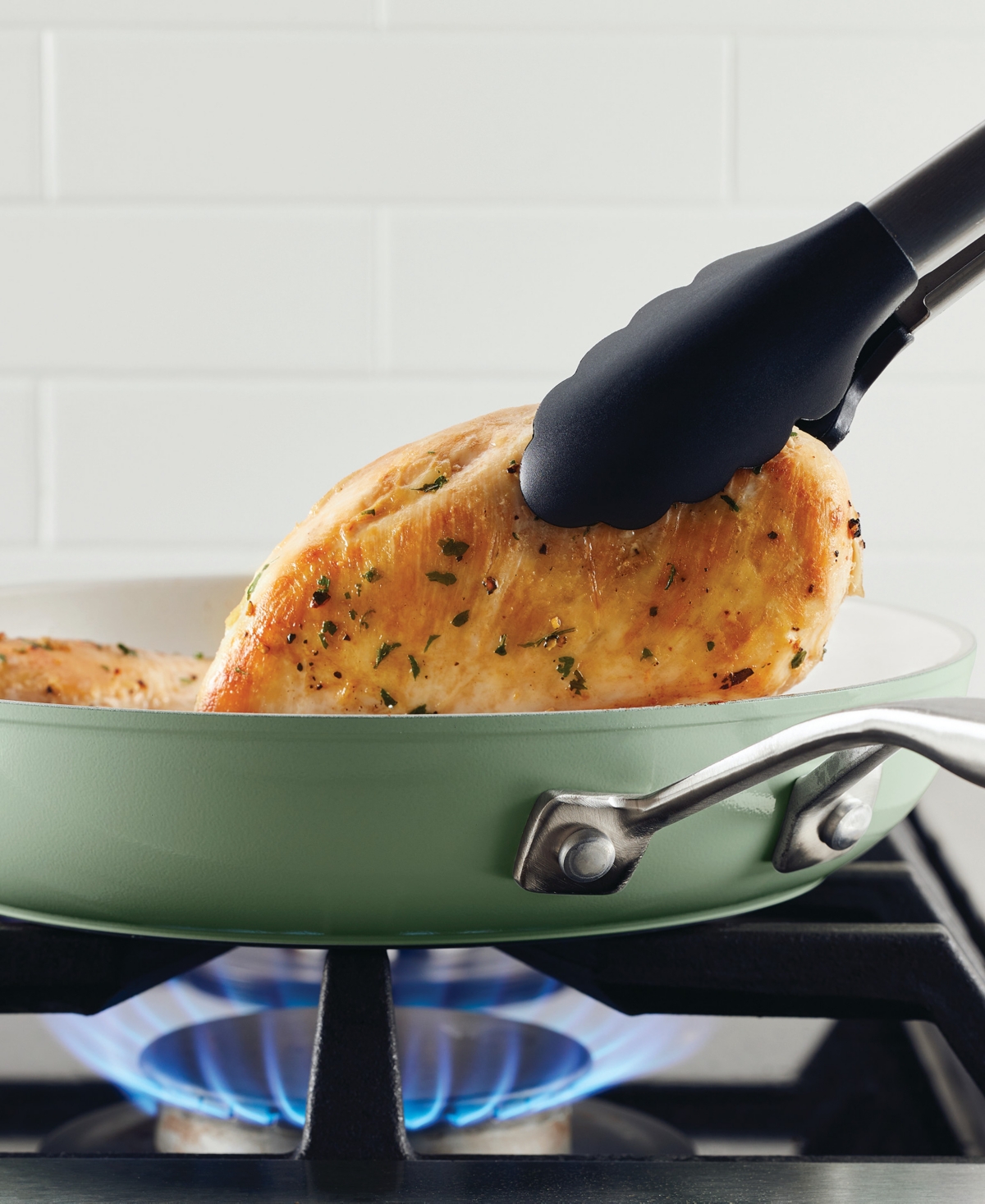 Kitchenaid Hard Anodized Ceramic Nonstick 12.25" Frying Pan In Pistachio