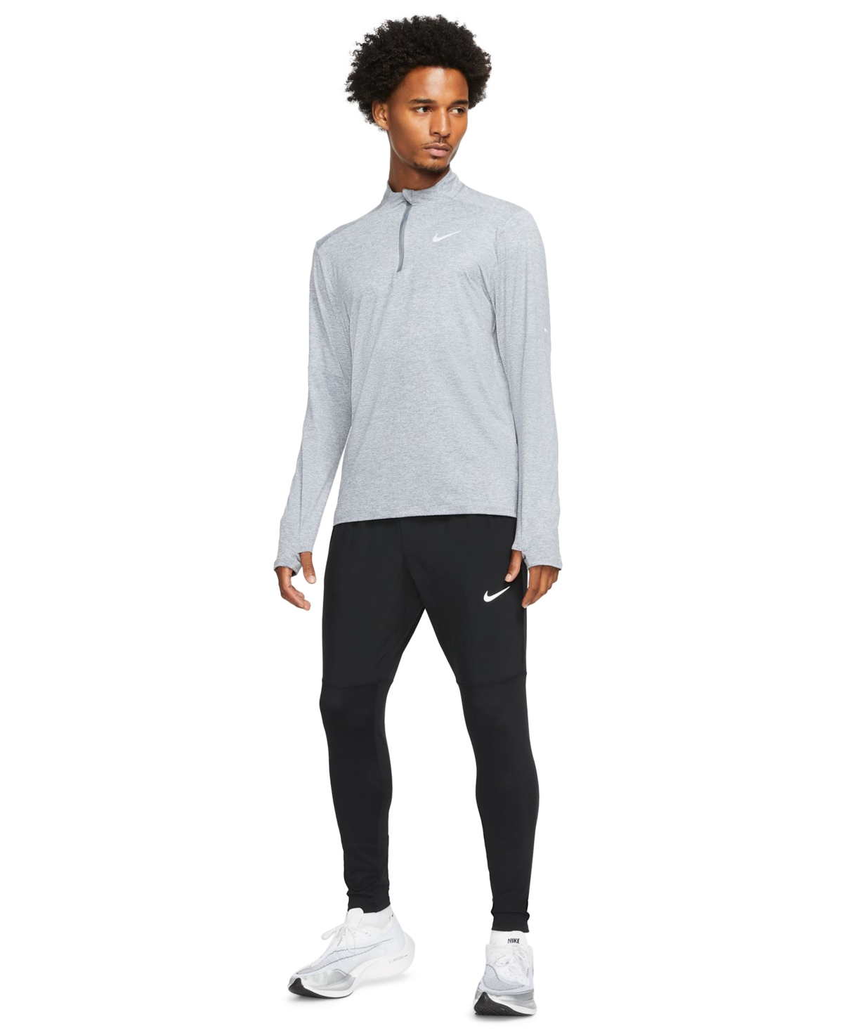 Nike Dri-fit Element Half Zip Running Pullover In Gray