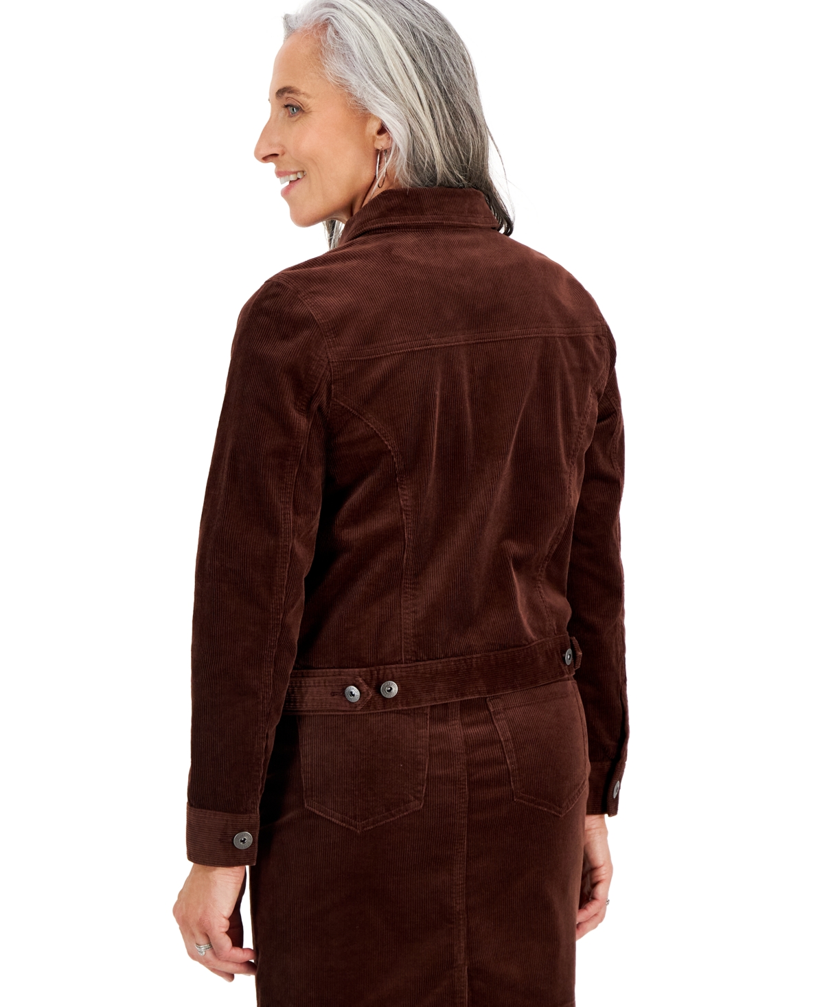Style & Co Petites Corduroy Jacket, Created For Macy's In Brown