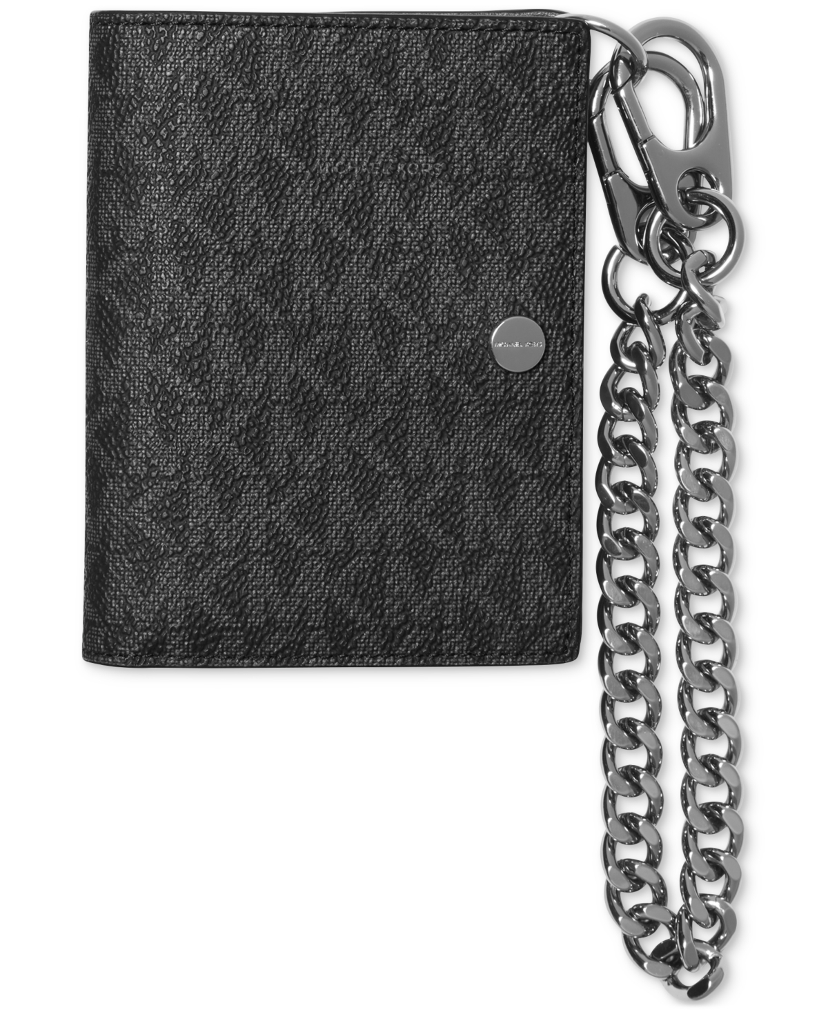 Michael Kors Men's Zip Billfold Logo Wallet & Chain Black