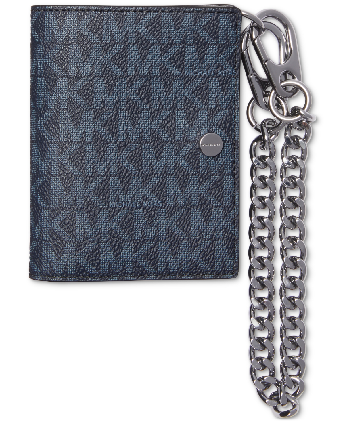 Michael Kors Men's Zip Billfold Logo Wallet & Chain In Admiral Blue
