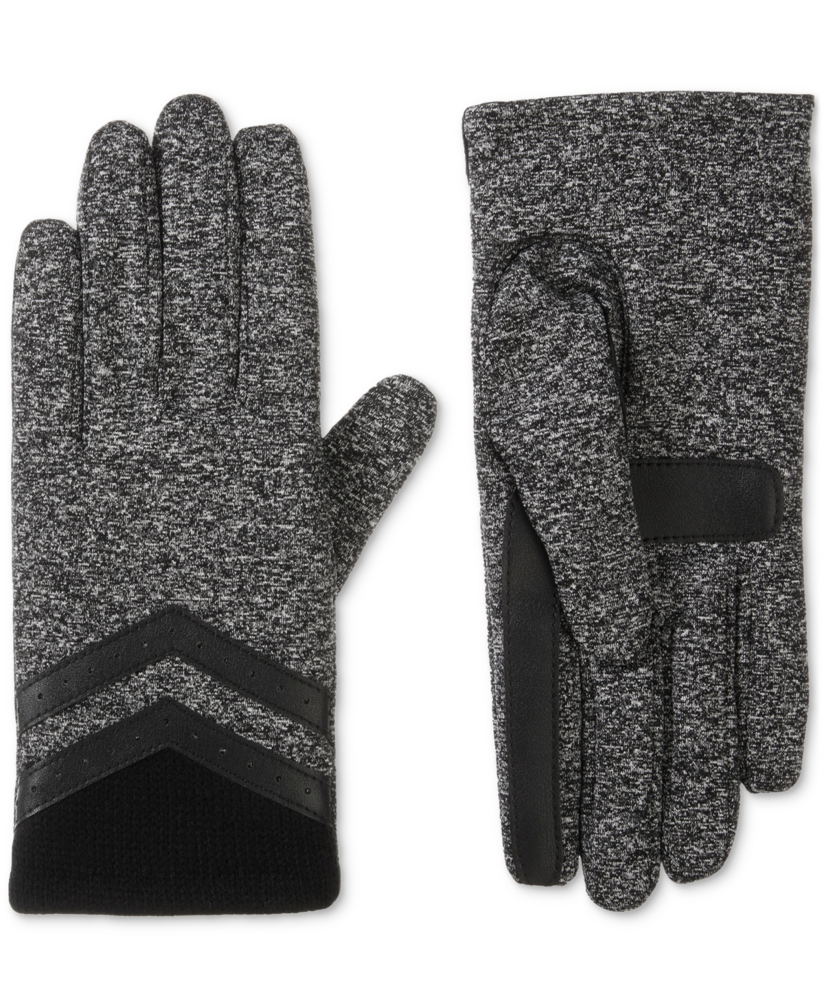 Isotoner Signature Women's Rib-knit Fleece-lined Gloves In Bck