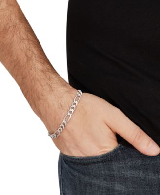 Men’s Figaro Link Chain Bracelet in 18k Gold-Plated Sterling Silver or Sterling Silver