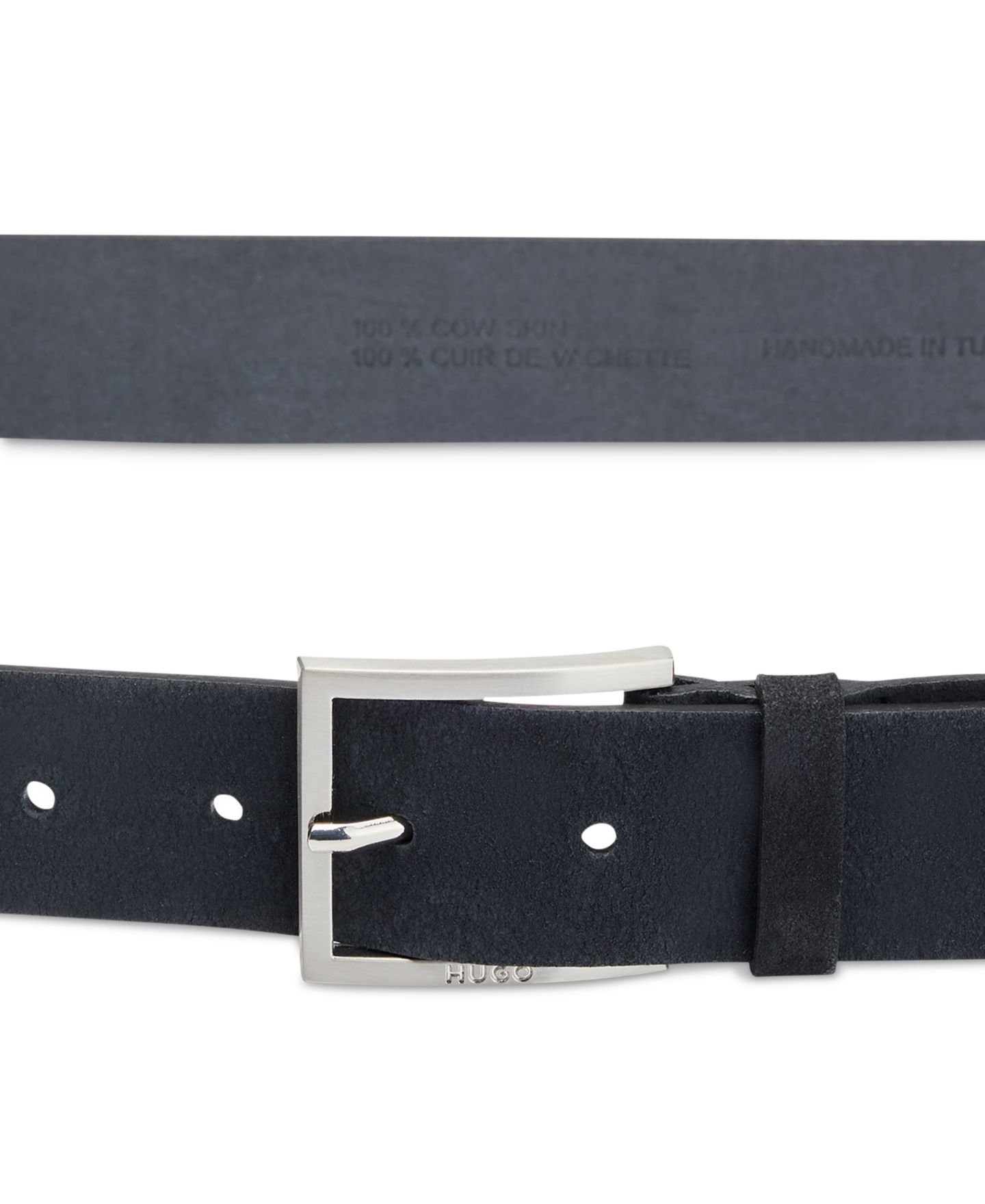 Мужской ремень Hugo Boss Sized Suede Belt, цвет: Чёрный — фото 4