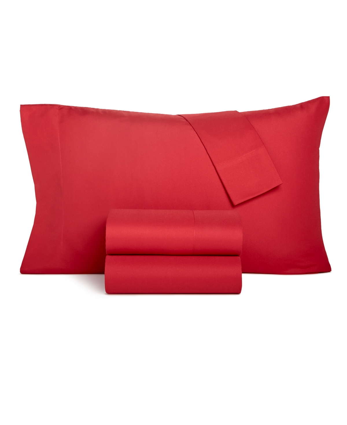 Home Design Easy Care Solid Microfiber 3-pc. Sheet Set, Twin Xl, Created For Macy's In Haute Red