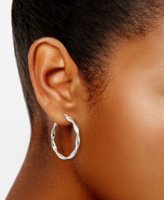 3-Pc. Set Textured Round Hoop Earrings in 14k Gold Over Sterling Silver and Sterling Silver