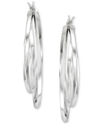 Interlocking Hoop Earrings in 14k Gold-Plated Silver and Sterling Silver