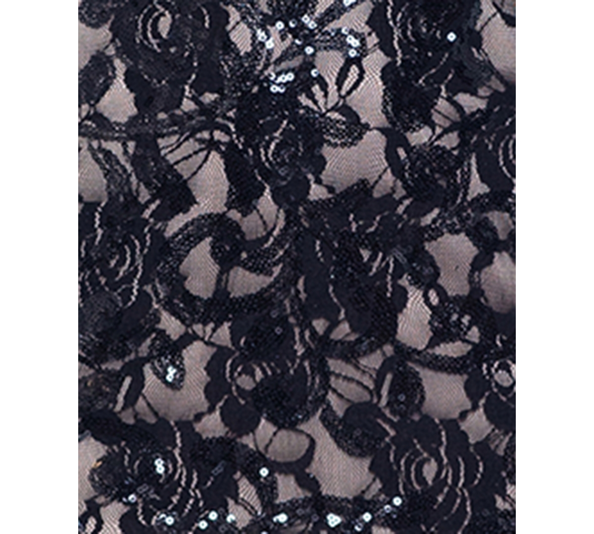 Blondie Nites Juniors' Sequined Lace Sheath Dress -Nude
