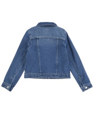 Big Girls Stylish Collared Denim Trucker Jacket