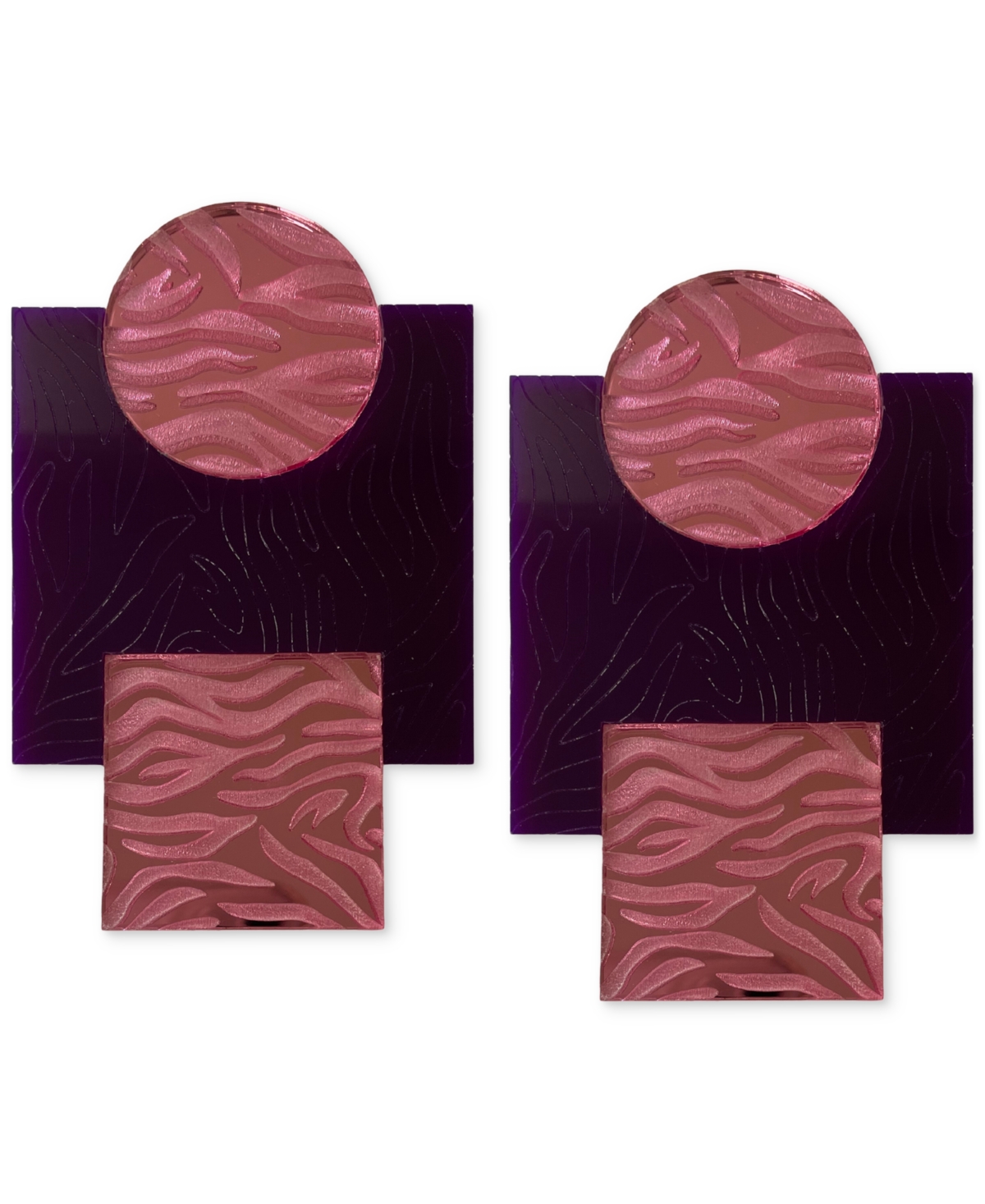 Swanky Designs Tahari Geo Drop Earrings In Purple